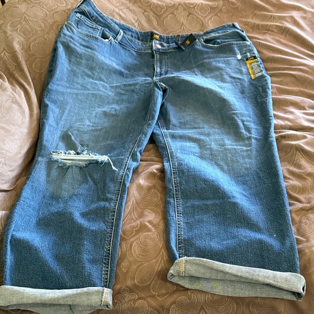 Lee Women's Blue Boyfriend Jeans Size 24W